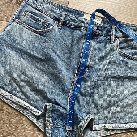 PacSun High Rise Distressed Blue Denim Jean Shorts - Picture 10 of 10